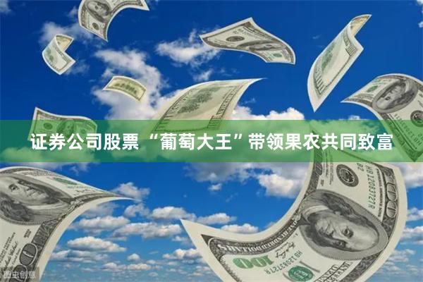 证券公司股票 “葡萄大王”带领果农共同致富