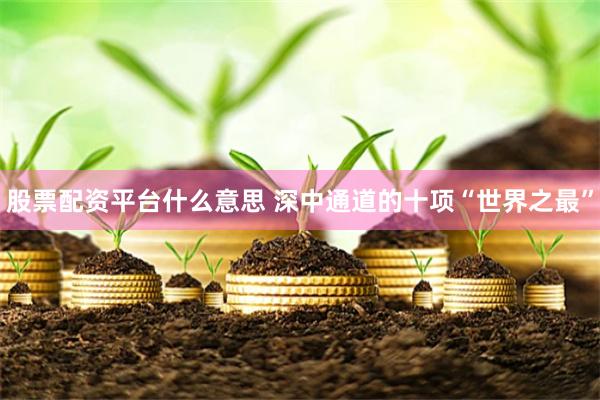 股票配资平台什么意思 深中通道的十项“世界之最”