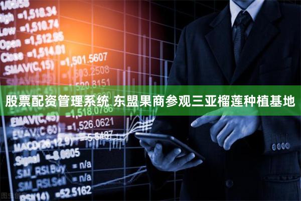 股票配资管理系统 东盟果商参观三亚榴莲种植基地